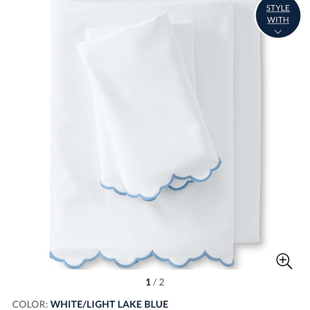 Land’s End Scalloped edge, full sized sheet set